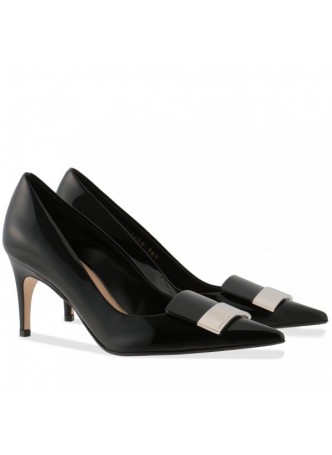 Sergio Rossi SR1 Pumps 75mm In Black Patent Leather RB356